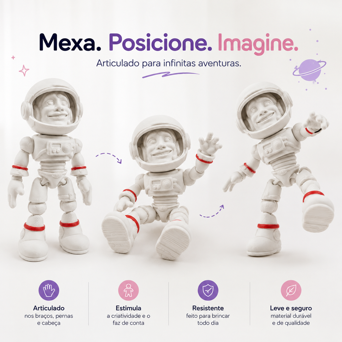 Astronauta Sensorial Articulado 3D – Foco e Relaxamento