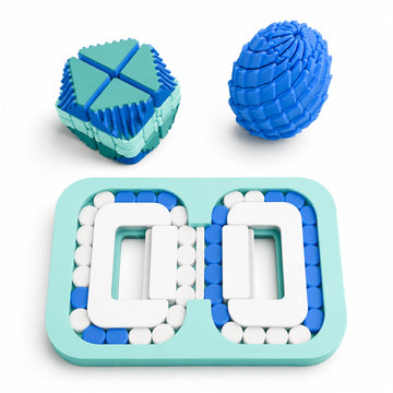 Kit Sensorial 3 em 1 – Cubo, Ovo e Labirinto Antiestresse