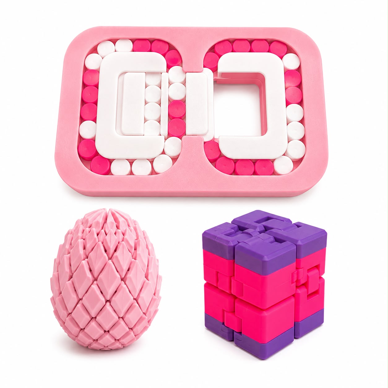Kit Sensorial 3 em 1 – Cubo, Ovo e Labirinto Antiestresse