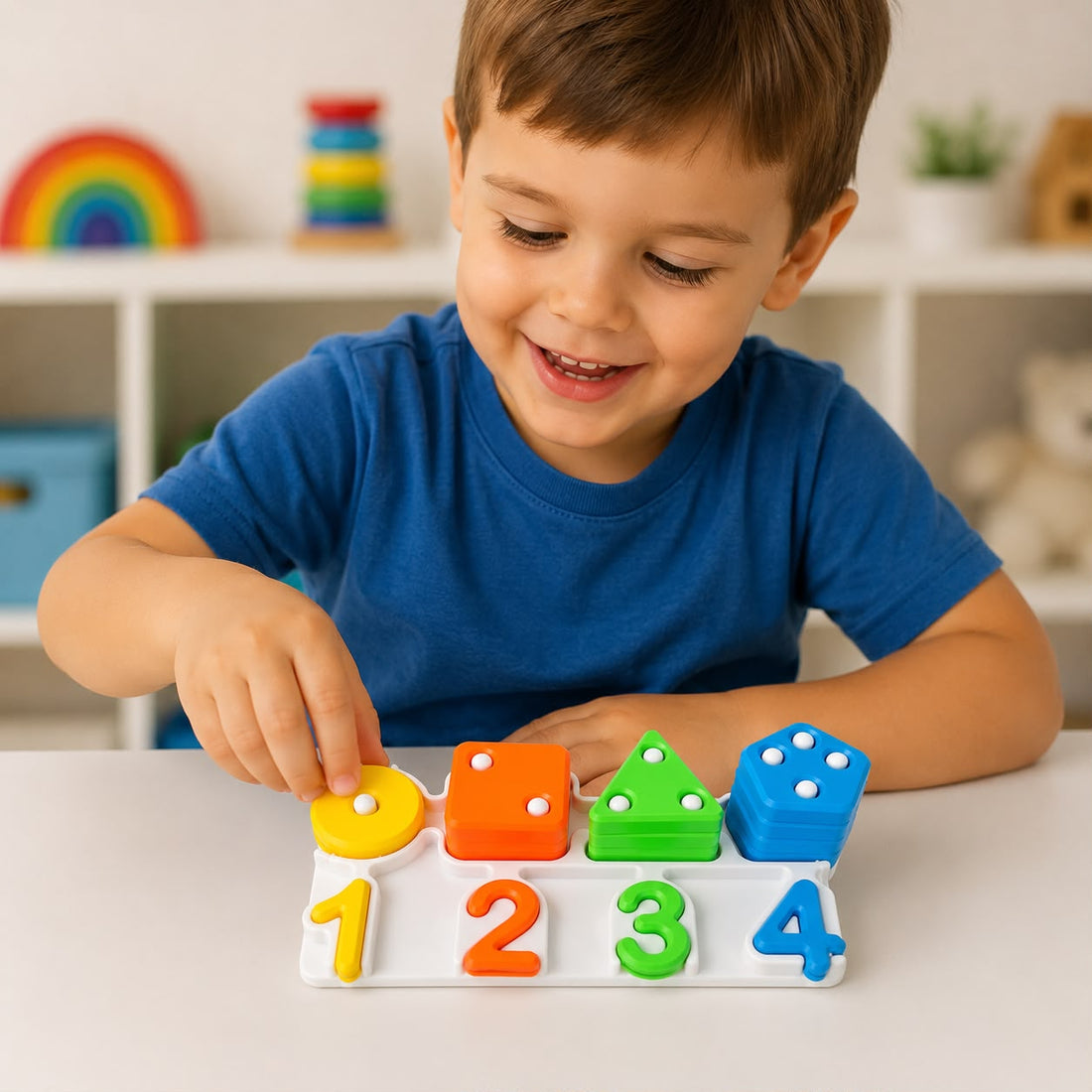 Encaixa & Conta – Brinquedo Educativo de Formas e Números