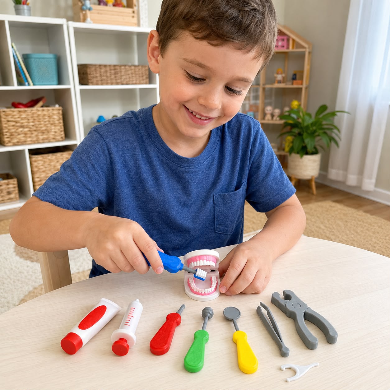 Kit Dentista Infantil Brinquedo Educativo com Arcada Dentária