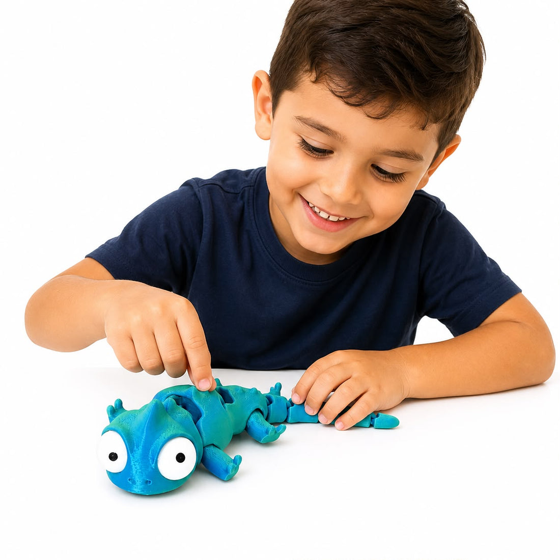 Camaleão Sensorial Articulado 3D – Brinquedo Flexível Educativo