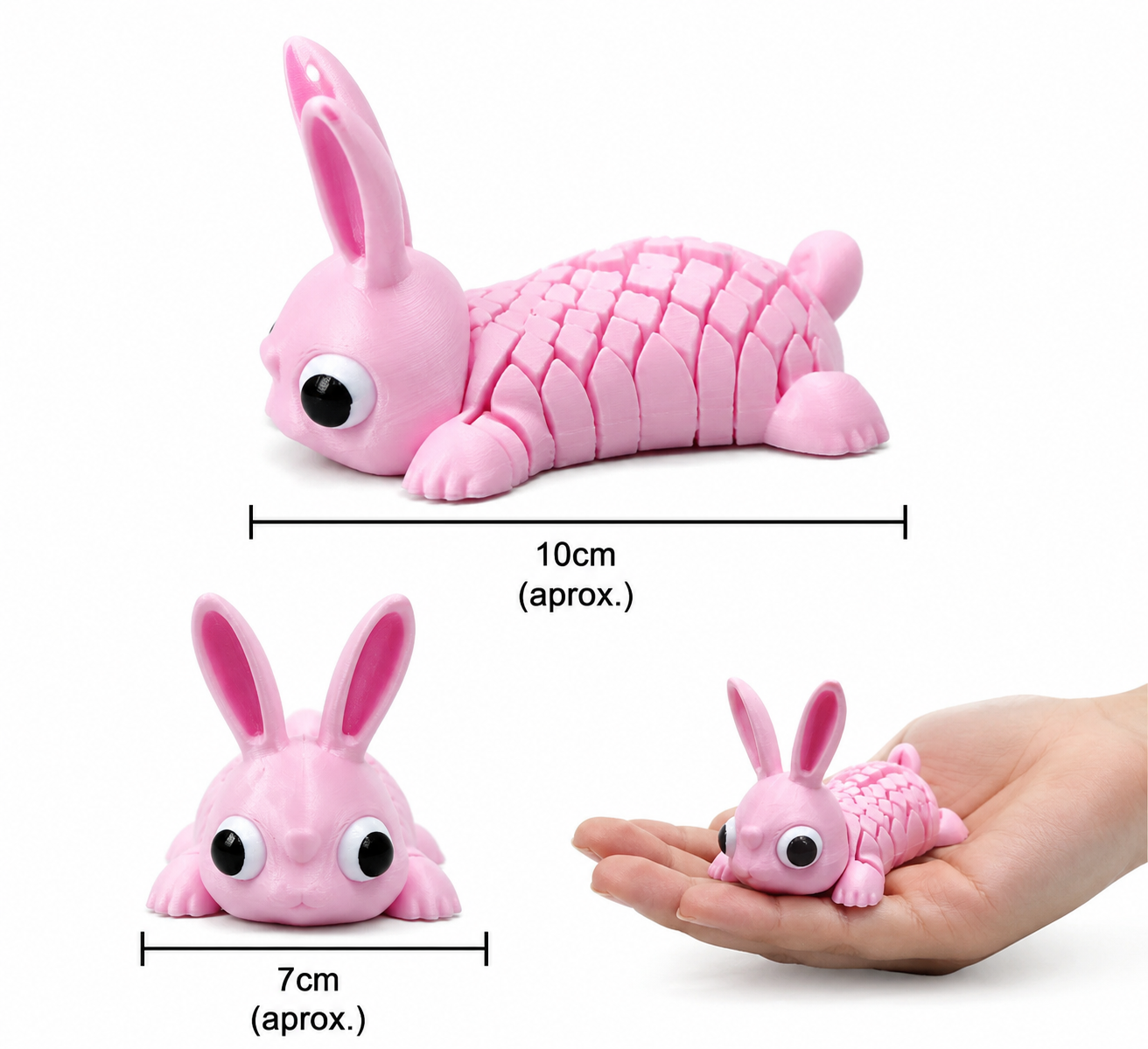 Coelhinho Sensorial Articulado 3D – Brinquedo Anti-Stress Infantil