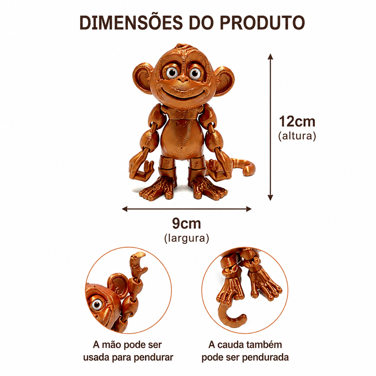 Macaquinho Flex Kids – Brinquedo Sensorial Articulado 3D
