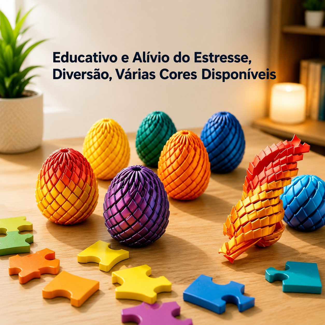 Ovo Sensorial Articulado 3D – Brinquedo Anti-Stress e Coordenação