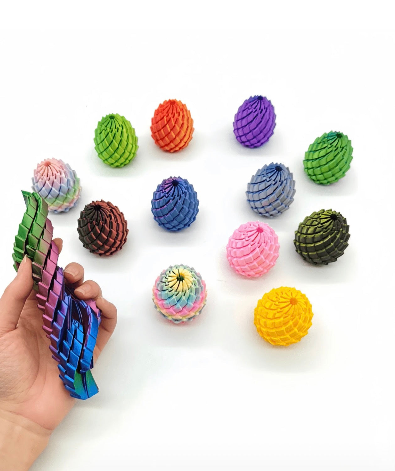 Ovo Sensorial Articulado 3D – Brinquedo Anti-Stress e Coordenação