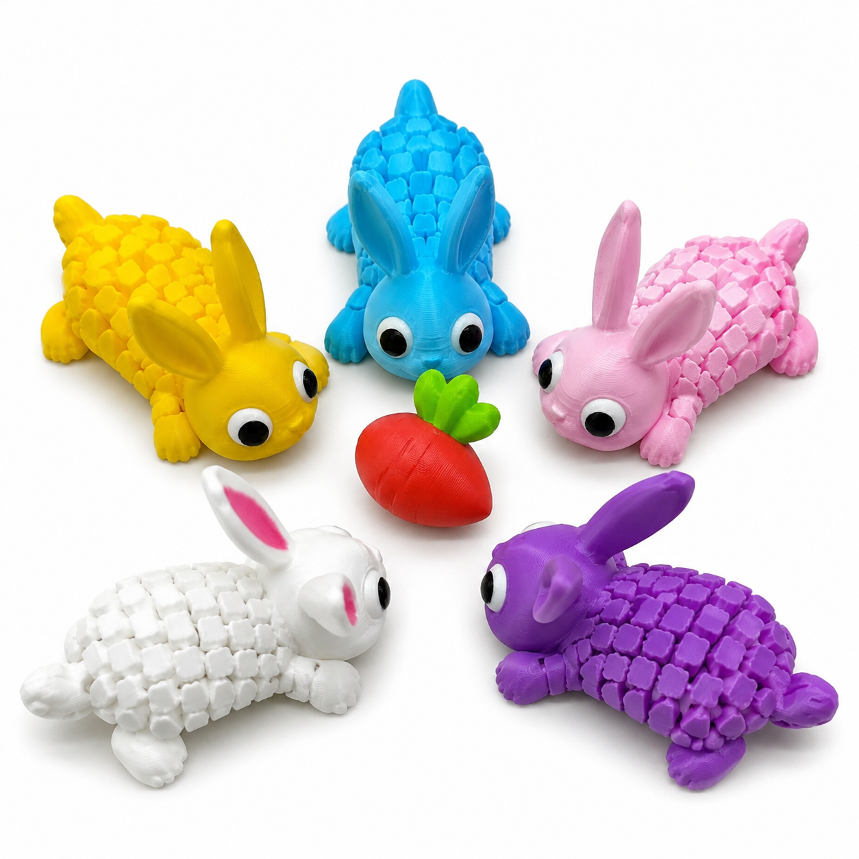 Coelhinho Sensorial Articulado 3D – Brinquedo Anti-Stress Infantil