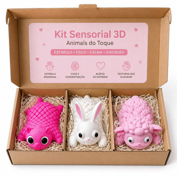 Kit Sensorial Premium 3D – Trio Terapêutico (Foco, Calma e Conforto)